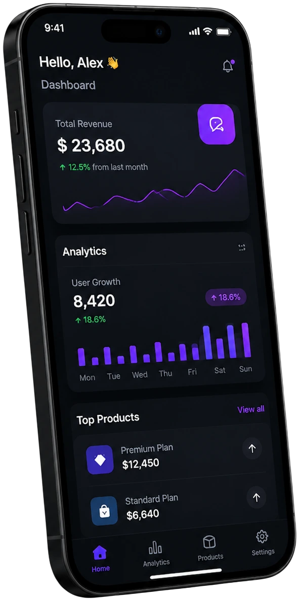 Mobile dashboard app